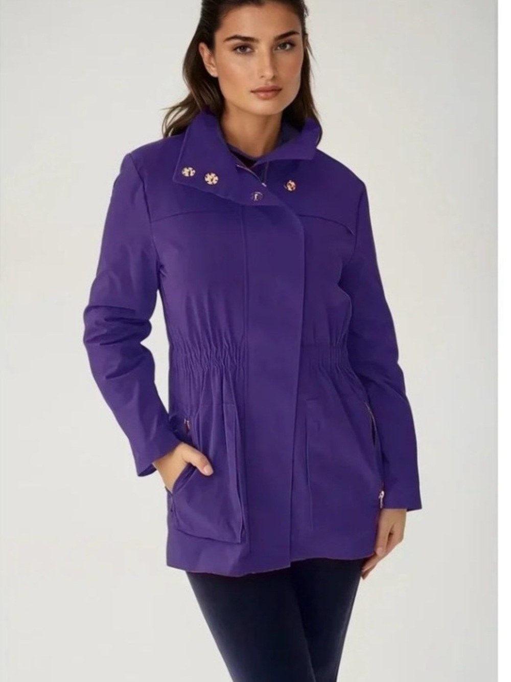 Nikki Jones Purple Women’s Anorak Rain Jacket Size Small